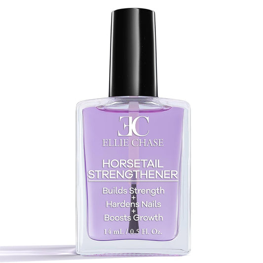 Ellie Chase Horsetail Nail Strengthener & Growth Treatment – Clear Formula, 0.5 oz – Repair Splits, Breaks, Thin, Weak, Chipped, Damaged, Cracked, Peeling Nails – Grow Strong, Hard, Thicker Nails