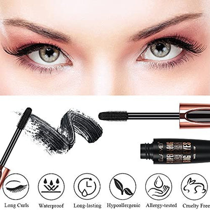 2-Pack SKINOSM 4D Silk Fiber Lash Mascara – Natural Waterproof Volume & Length for Sensitive Eyes