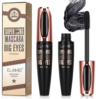 2-Pack SKINOSM 4D Silk Fiber Lash Mascara – Natural Waterproof Volume & Length for Sensitive Eyes