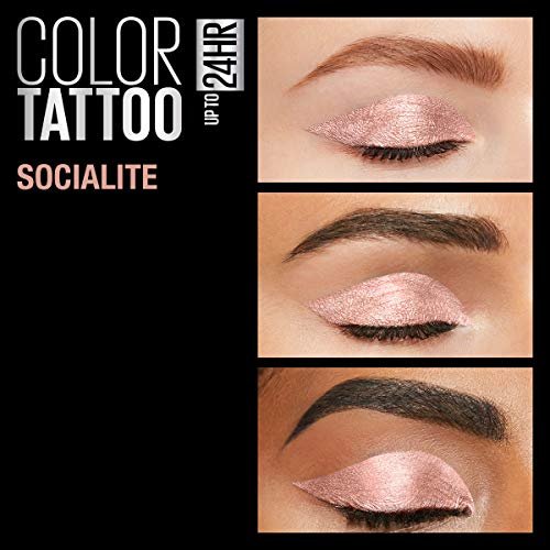 Maybelline Color Tattoo Waterproof Cream Eyeshadow - Socialite - Fade & Crease Resistant, Blendable, 0.14 oz - görsel 6