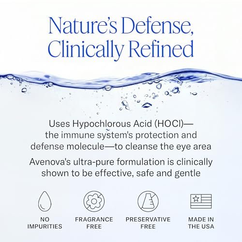 Avenova Eyelid and Eyelash Cleanser Spray - 20ml - Gentle Hypochlorous Acid for Eye Irritation Relief Avelisse
