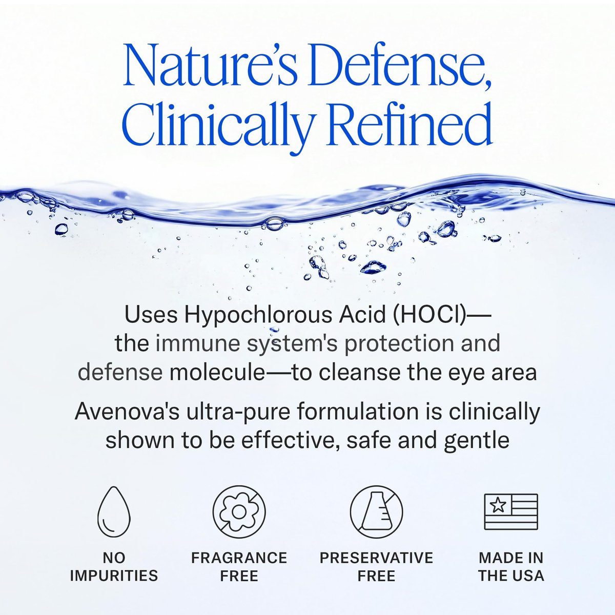 Avenova Eyelid and Eyelash Cleanser Spray - 20ml - Gentle Hypochlorous Acid for Eye Irritation Relief Avelisse