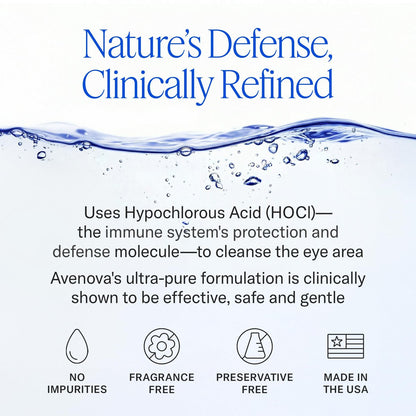 Avenova Eyelid and Eyelash Cleanser Spray - 20ml - Gentle Hypochlorous Acid for Eye Irritation Relief Avelisse