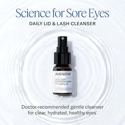 Avenova Eyelid and Eyelash Cleanser Spray - 20ml - Gentle Hypochlorous Acid for Eye Irritation Relief Avelisse