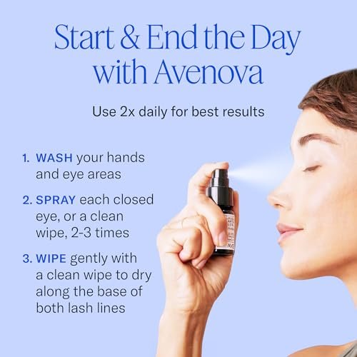 Avenova Eyelid and Eyelash Cleanser Spray - 20ml - Gentle Hypochlorous Acid for Eye Irritation Relief Avelisse