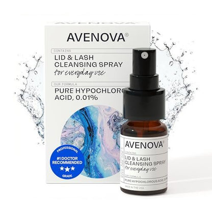 Avenova Eyelid and Eyelash Cleanser Spray - 20ml - Gentle Hypochlorous Acid for Eye Irritation Relief Avelisse