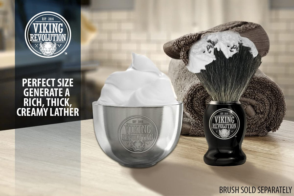 Viking Revolution Stainless Steel Shaving Soap Bowl - Double Layer Unbreakable Shaving Mug for Wet Shave (3.2" x 2.2") - görsel 11