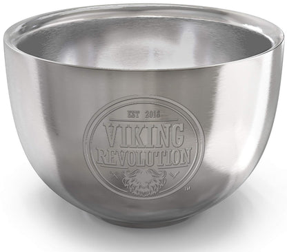 Viking Revolution Stainless Steel Shaving Soap Bowl - Double Layer Unbreakable Shaving Mug for Wet Shave (3.2" x 2.2")