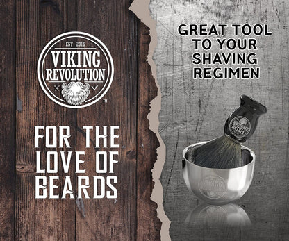 Viking Revolution Stainless Steel Shaving Soap Bowl - Double Layer Unbreakable Shaving Mug for Wet Shave (3.2" x 2.2")