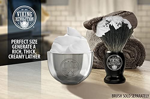 Viking Revolution Stainless Steel Shaving Soap Bowl - Double Layer Unbreakable Shaving Mug for Wet Shave (3.2" x 2.2") - görsel 12