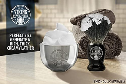 Viking Revolution Stainless Steel Shaving Soap Bowl - Double Layer Unbreakable Shaving Mug for Wet Shave (3.2" x 2.2")