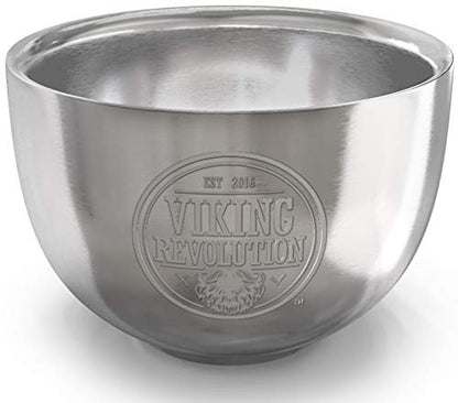 Viking Revolution Stainless Steel Shaving Soap Bowl - Double Layer Unbreakable Shaving Mug for Wet Shave (3.2" x 2.2")