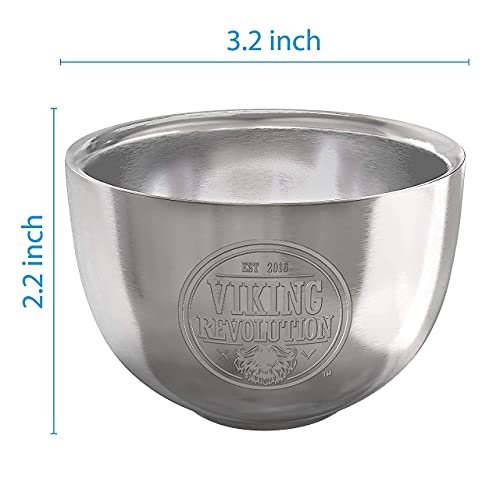 Viking Revolution Stainless Steel Shaving Soap Bowl - Double Layer Unbreakable Shaving Mug for Wet Shave (3.2" x 2.2") - görsel 14
