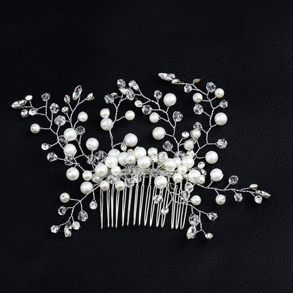 inSowni 30-Piece Silver Wedding Bridal Hair Side Combs & U-Shaped Hair Pins Set with Rhinestone Pearl Baby Breath White Flower Decorations Avelisse