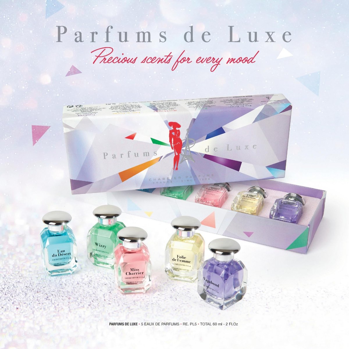 Charrier Parfums Collection de Luxe - 5 Eaux de Parfum Gift Set - 60 ml - Made in Provence, France - görsel 13