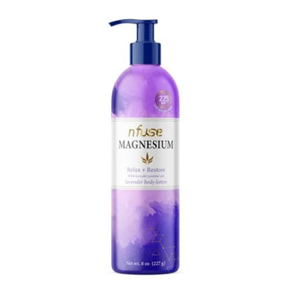 nfuse Magnesium Lotion - 225 mg USP Magnesium Chloride with Lavender Essential Oils - Fast Absorbing Calming Body Lotion for Stress Relief & Muscle Relaxation, 8 oz Avelisse