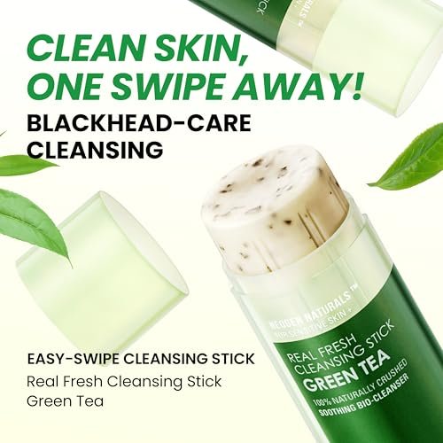 NEOGEN DERMALOGY Real Fresh Cleansing Stick Green Tea - Hydrating Makeup Remover & Blackhead Remover, Travel Size, 2.82 oz Avelisse