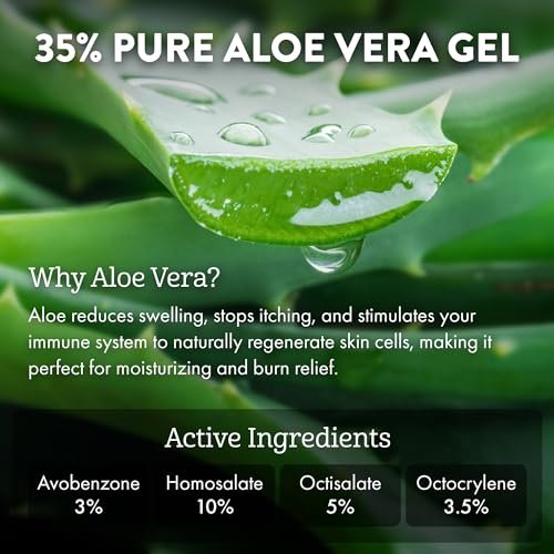 Aloe Up Sport Sunscreen Body Lotion SPF 30 – Broad Spectrum Sunblock with Hydrating Aloe Vera Gel – Non Greasy, No White Cast, Reef Friendly, Fragrance Free – 6 Fl Oz Avelisse