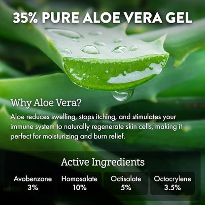 Aloe Up Sport Sunscreen Body Lotion SPF 30 – Broad Spectrum Sunblock with Hydrating Aloe Vera Gel – Non Greasy, No White Cast, Reef Friendly, Fragrance Free – 6 Fl Oz Avelisse