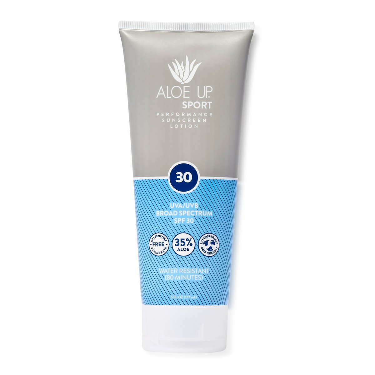 Aloe Up Sport Sunscreen Body Lotion SPF 30 – Broad Spectrum Sunblock with Hydrating Aloe Vera Gel – Non Greasy, No White Cast, Reef Friendly, Fragrance Free – 6 Fl Oz Avelisse