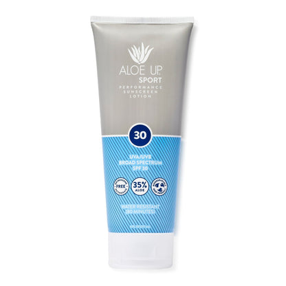 Aloe Up Sport Sunscreen Body Lotion SPF 30 – Broad Spectrum Sunblock with Hydrating Aloe Vera Gel – Non Greasy, No White Cast, Reef Friendly, Fragrance Free – 6 Fl Oz Avelisse