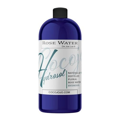 COCOJOJO Rose Hydrosol Water Spray Toner - 32 oz Natural Rosewater Face Mist for Hydration, All Skin Types, Bulk Refill Avelisse