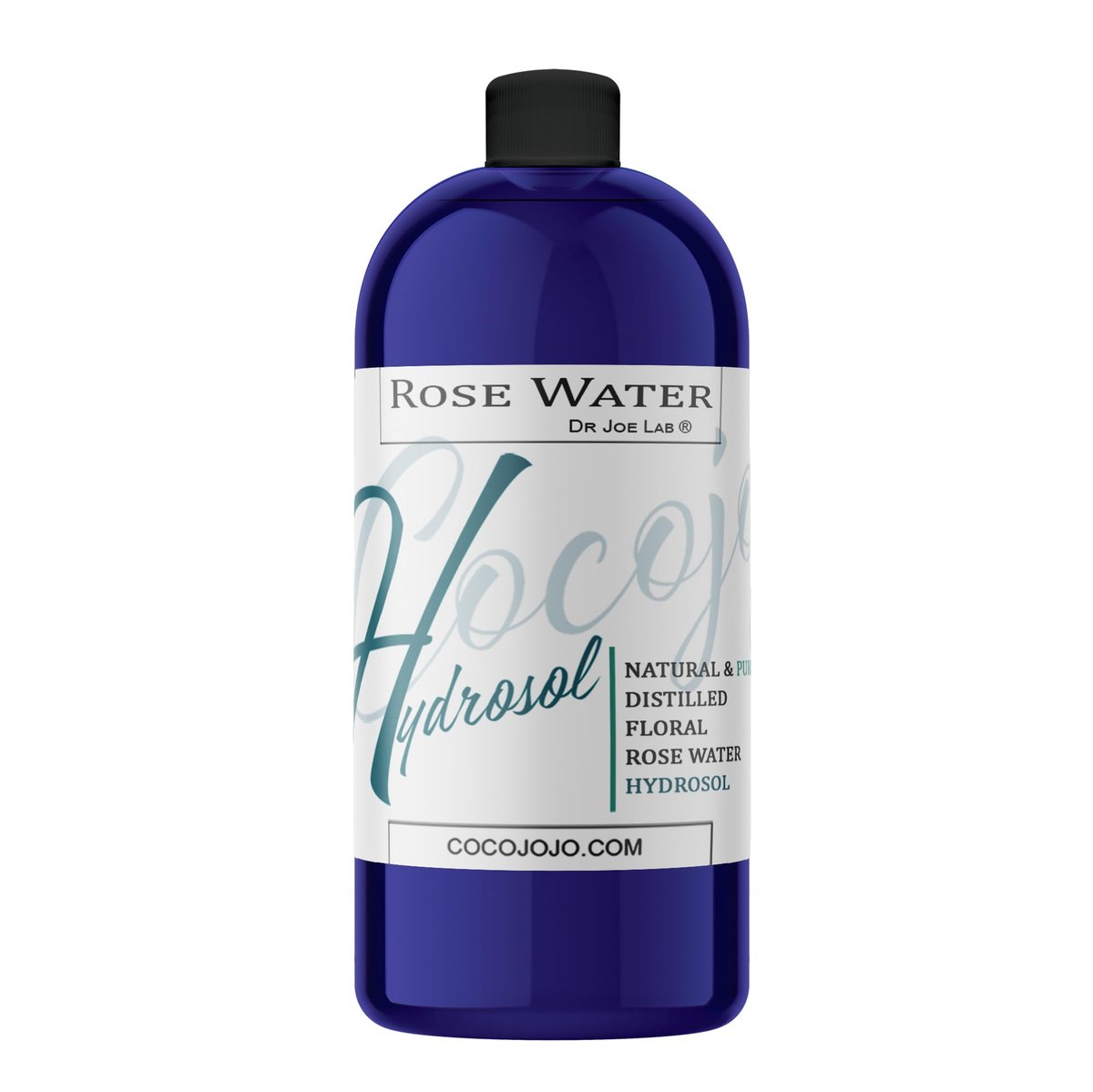 COCOJOJO Rose Hydrosol Water Spray Toner - 32 oz Natural Rosewater Face Mist for Hydration, All Skin Types, Bulk Refill Avelisse