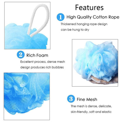 8-Pack Mesh Loofah Sponges for Kids - Colorful Reusable Shower Sponges by BIMIGET