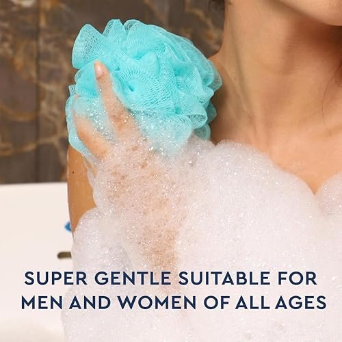 8-Pack Mesh Loofah Sponges for Kids - Colorful Reusable Shower Sponges by BIMIGET - görsel 10