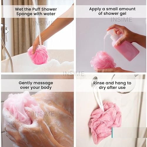 8-Pack Mesh Loofah Sponges for Kids - Colorful Reusable Shower Sponges by BIMIGET - görsel 6