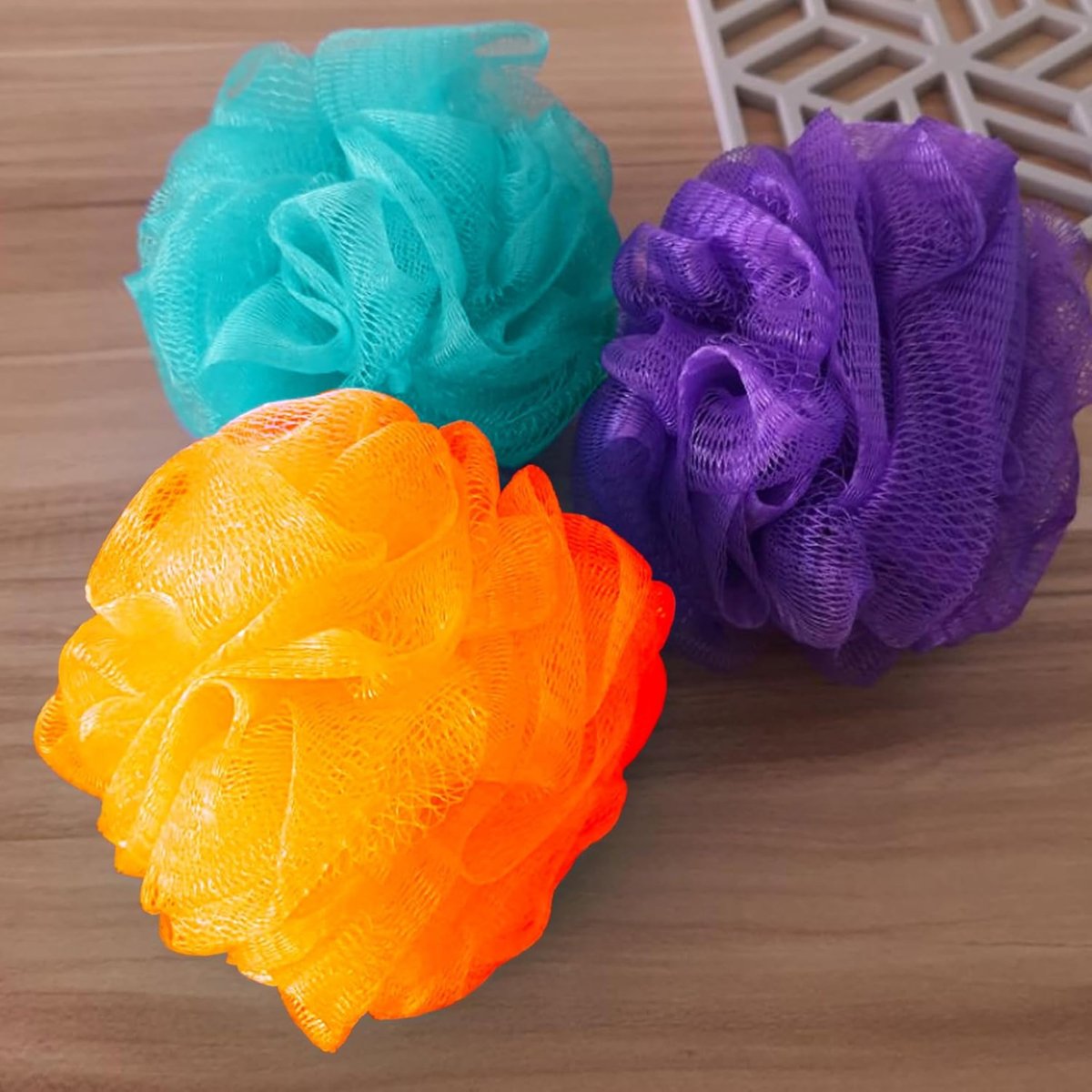 8-Pack Mesh Loofah Sponges for Kids - Colorful Reusable Shower Sponges by BIMIGET - görsel 15