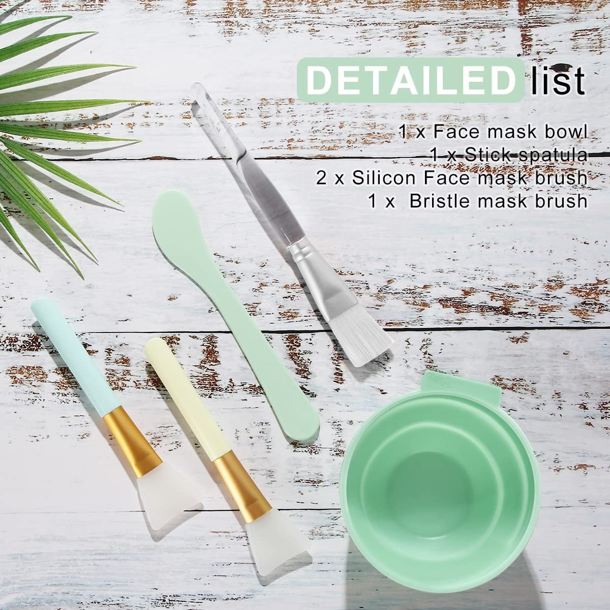 Plazuria 5-in-1 DIY Face Mask Mixing Bowl Set – Silicone Facial Mask Tool Kit with Bowl, Stick, Spatula, Brush & Soft Face Brush - görsel 13
