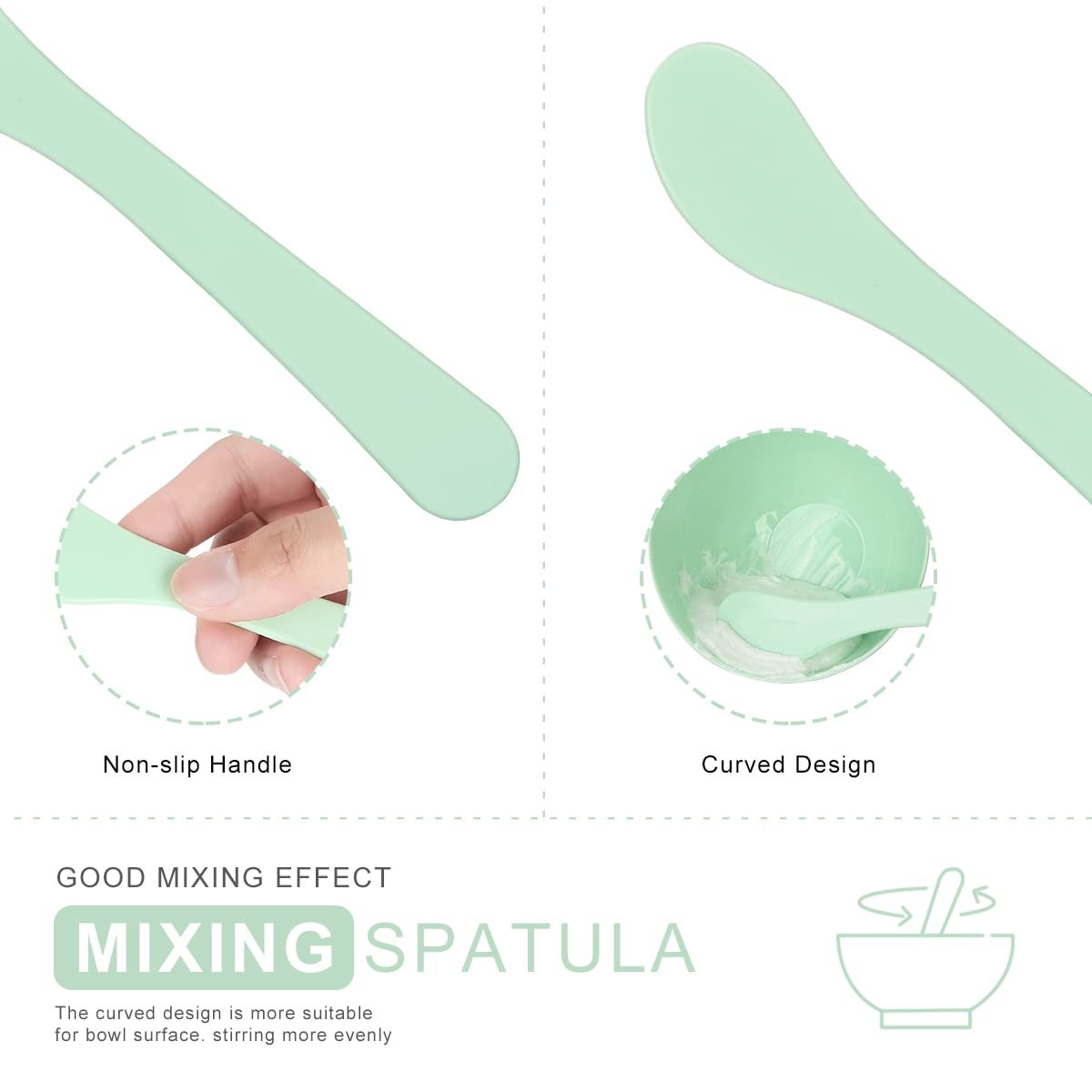 Plazuria 5-in-1 DIY Face Mask Mixing Bowl Set – Silicone Facial Mask Tool Kit with Bowl, Stick, Spatula, Brush & Soft Face Brush - görsel 9