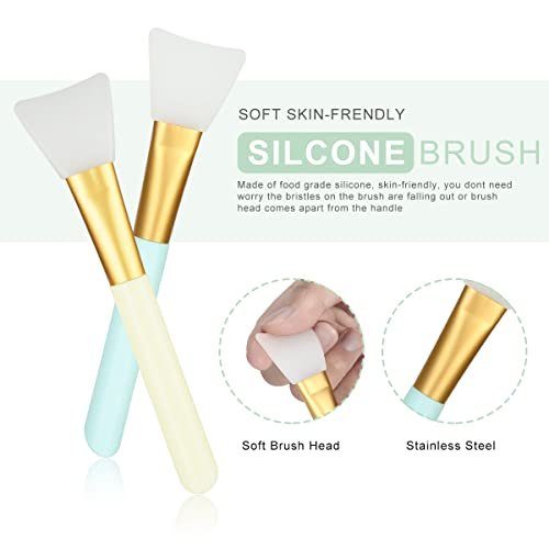 Plazuria 5-in-1 DIY Face Mask Mixing Bowl Set – Silicone Facial Mask Tool Kit with Bowl, Stick, Spatula, Brush & Soft Face Brush - görsel 6
