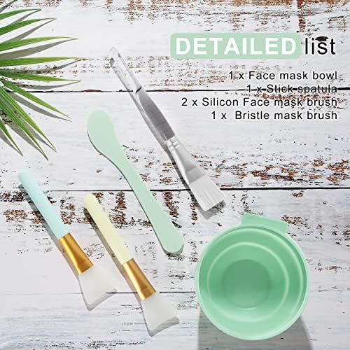 Plazuria 5-in-1 DIY Face Mask Mixing Bowl Set – Silicone Facial Mask Tool Kit with Bowl, Stick, Spatula, Brush & Soft Face Brush - görsel 16