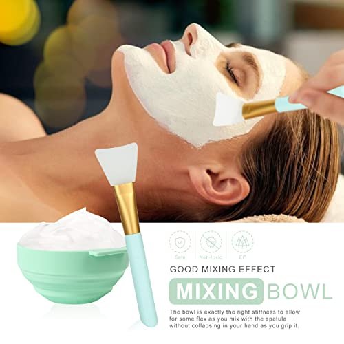 Plazuria 5-in-1 DIY Face Mask Mixing Bowl Set – Silicone Facial Mask Tool Kit with Bowl, Stick, Spatula, Brush & Soft Face Brush - görsel 12