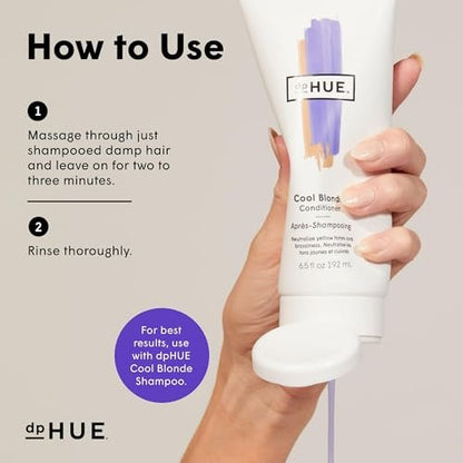 dpHUE Cool Blonde Conditioner - Purple Pigments Neutralize Brass, 6.5 oz - Color Safe, Sulfate Free, Leaping Bunny Certified