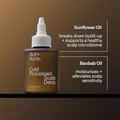 ACT+ ACRE Cold Processed Scalp Detox Oil – Sulfate-Free Care for Flaky, Dry & Itchy Scalp – Promotes Thicker, Fuller-Looking Hair Avelisse