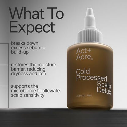ACT+ ACRE Cold Processed Scalp Detox Oil – Sulfate-Free Care for Flaky, Dry & Itchy Scalp – Promotes Thicker, Fuller-Looking Hair Avelisse