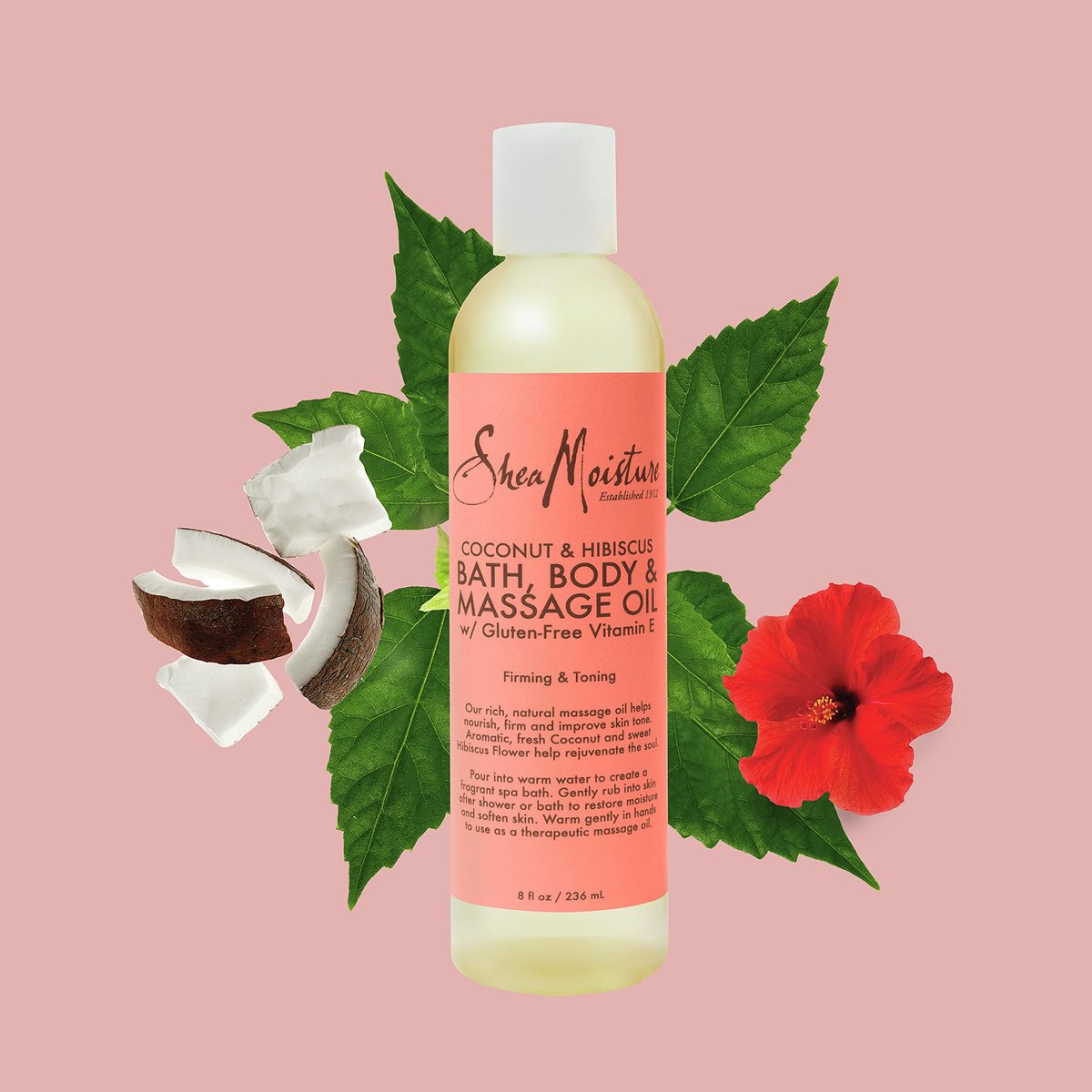 Shea Moisture Coconut & Hibiscus Massage Oil and Body Oil for Dry Skin, 8 oz - görsel 15