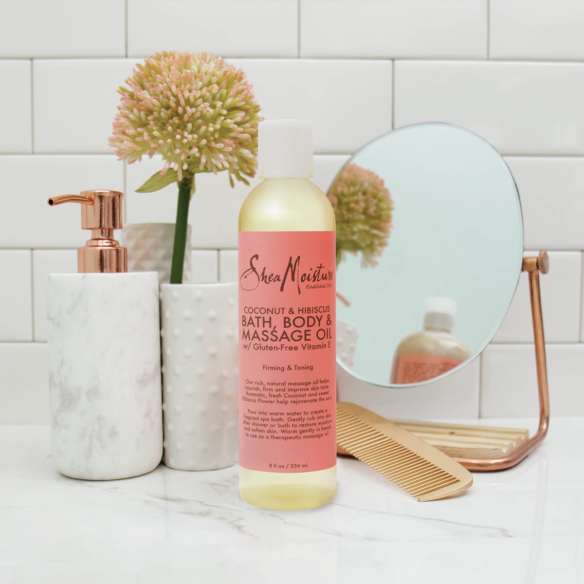 Shea Moisture Coconut & Hibiscus Massage Oil and Body Oil for Dry Skin, 8 oz - görsel 17