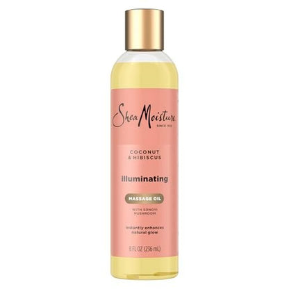 Shea Moisture Coconut & Hibiscus Massage Oil and Body Oil for Dry Skin, 8 oz