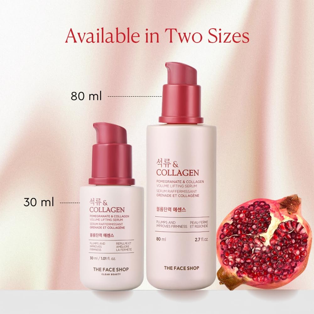 The Face Shop Pomegranate & Collagen Volume Lifting Serum – Firming & Hydrating Face Serum for Supple, Youthful Skin Avelisse