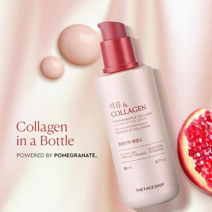 The Face Shop Pomegranate & Collagen Volume Lifting Serum – Firming & Hydrating Face Serum for Supple, Youthful Skin Avelisse