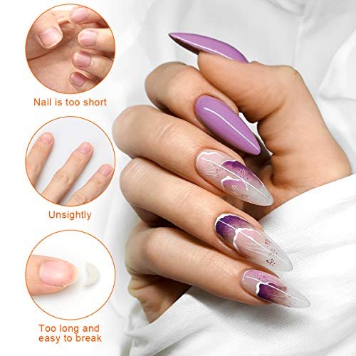 AHIER 200 PCS Self-Adhesive Nail Forms for Builder Gel - Gold Acrylic Nail Extension Forms for DIY Professional Nail Art - görsel 8