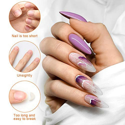 AHIER 200 PCS Self-Adhesive Nail Forms for Builder Gel - Gold Acrylic Nail Extension Forms for DIY Professional Nail Art
