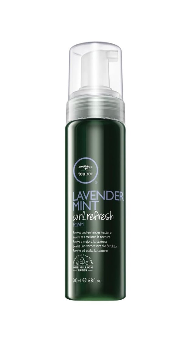 Tea Tree Lavender Mint Curl Refresh Foam - Moisturizing Hair Mousse for Coarse, Curly & Dry Hair (6.8 fl oz) Avelisse