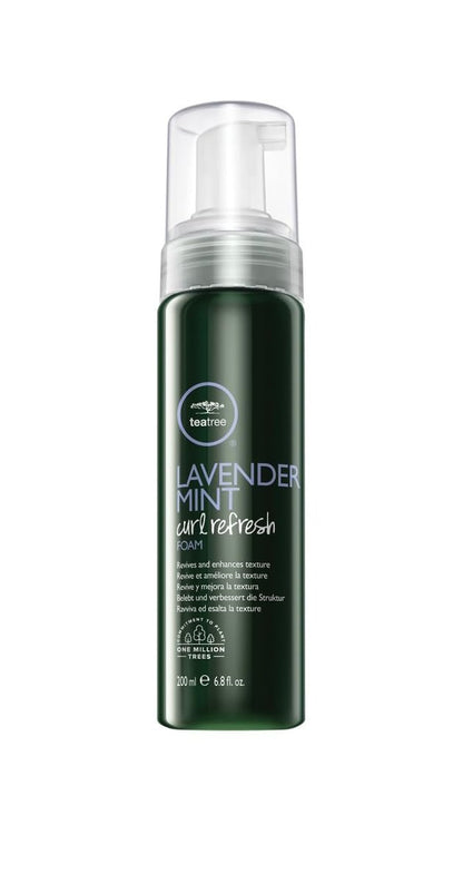 Tea Tree Lavender Mint Curl Refresh Foam - Moisturizing Hair Mousse for Coarse, Curly & Dry Hair (6.8 fl oz) Avelisse