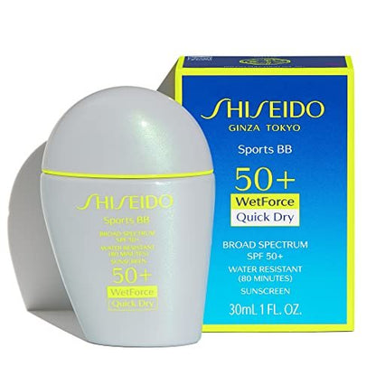 Shiseido Sports BB Cream SPF 50+ Sunscreen, Dark - 30 mL - Quick-Dry, Non-Sticky Formula for Natural, All Day Finish - Perspiration, Water & Transfer Resistant - Non-Comedogenic