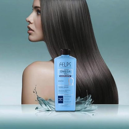 Felps Professional Omega Sensitive Thermal Sealing Unique Nanoplasty Brazilian Keratin Blowout Straightening & Smoothing Hair Treatment, Formaldehyde Free, 500ml/16.90 oz Avelisse